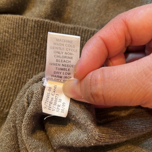 Banana Republic Heritage Sweater Women Medium Green Button Front V Neck Cardigan - Picture 9 of 9